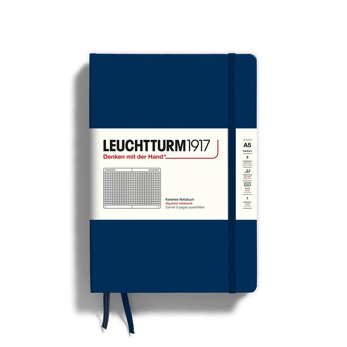 Leuchtturm 1917 Navy Hardcover Squared Medium A5 Notebook
