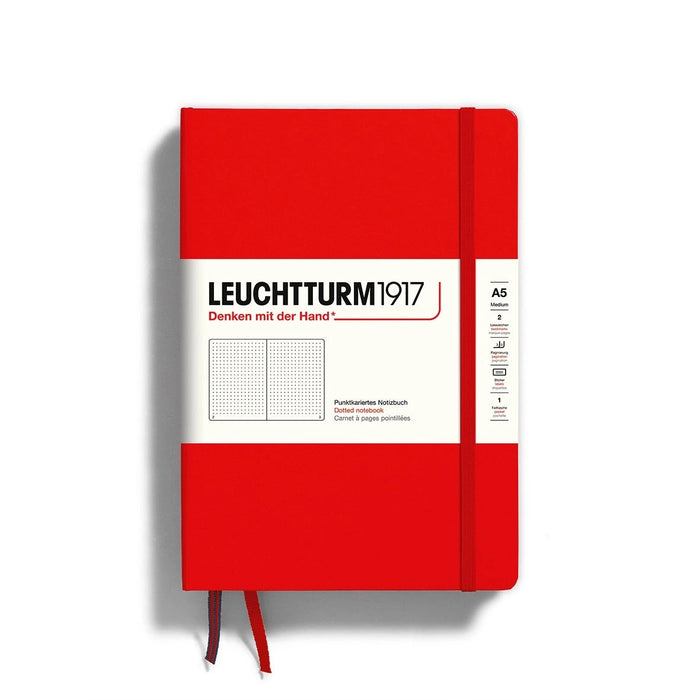 Leuchtturm 1917 Red Hardcover Dotted Medium A5 Notebook