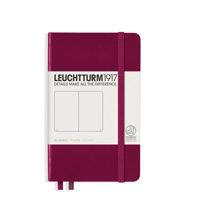Leuchtturm 1917 Port Red Hardcover Plain Pocket A6 Notebook