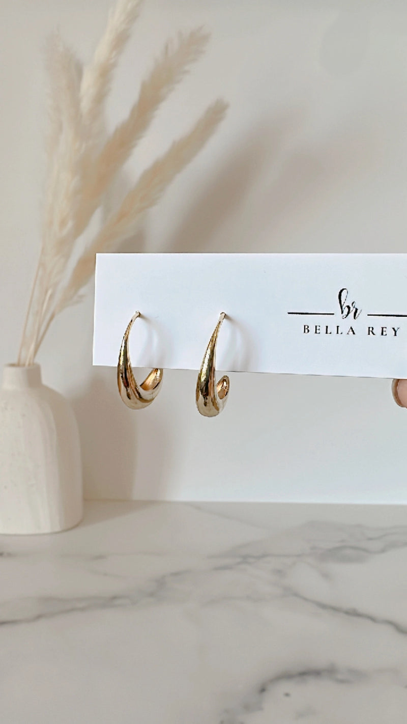 The Audrey Hoops Gold Plated Earrings
