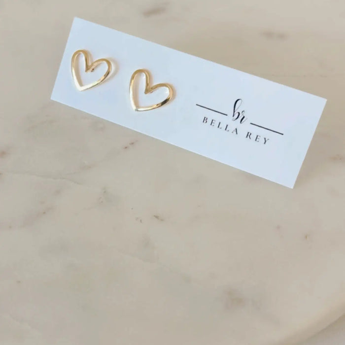 The Morgan Gold Plated Heart Stud Earrings