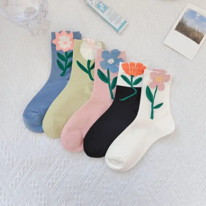 Flower Top Cotton Socks
