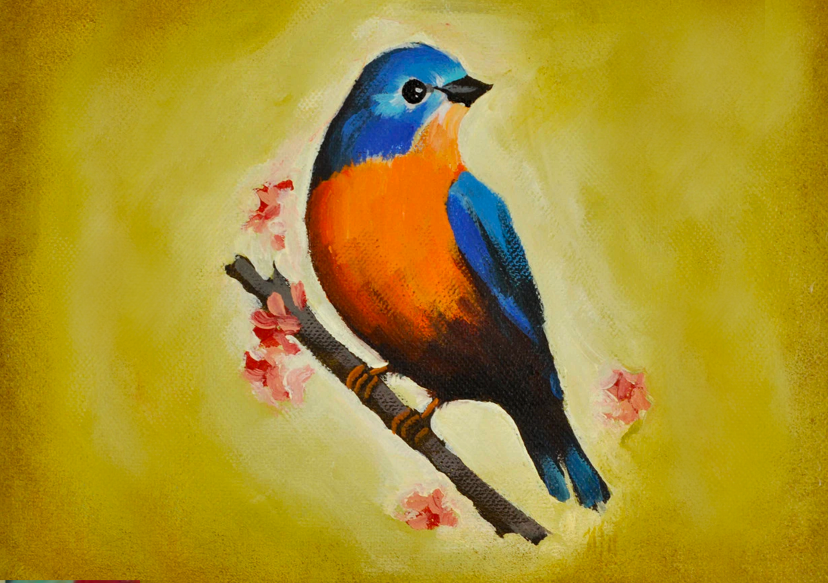 Bluebird Bird Notecard - Designed by Nancy Tobin