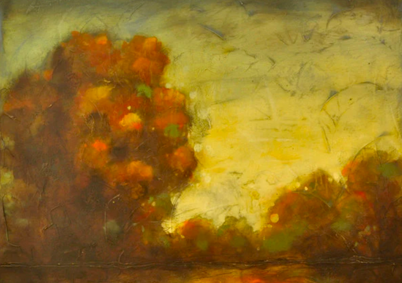 Autumn Nights Landscape Notecard - Designed by Nancy Tobin