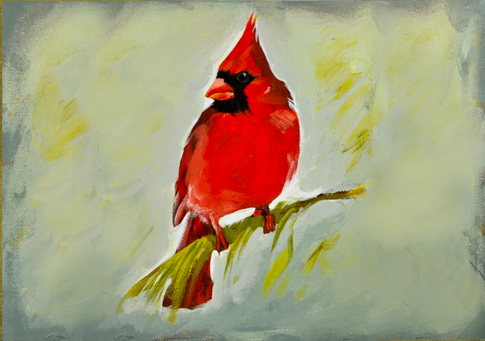 Backyard Cardinal Fine Art Notecard
