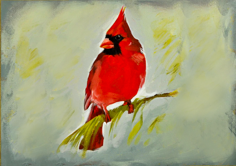 Backyard Cardinal Fine Art Notecard