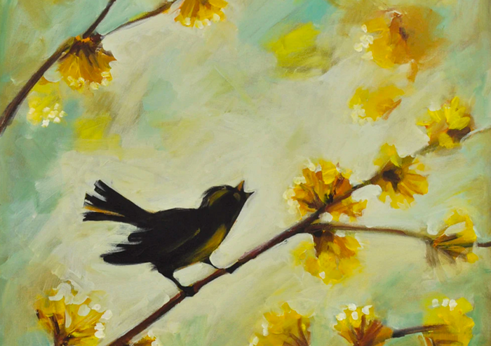 Morning Song Bird Notecard - Designed by Nancy Tobin