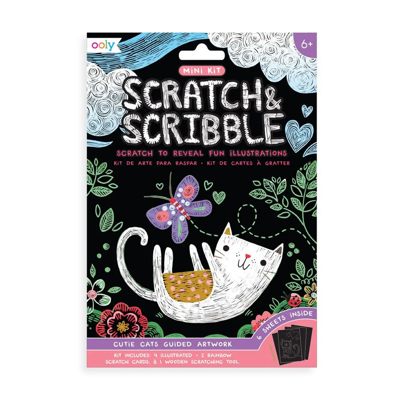 Cutie Cats Scratch & Scribble Mini Scratch Art Kit