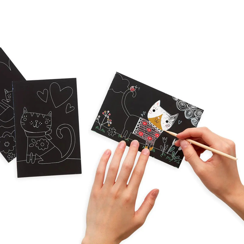 Cutie Cats Scratch & Scribble Mini Scratch Art Kit