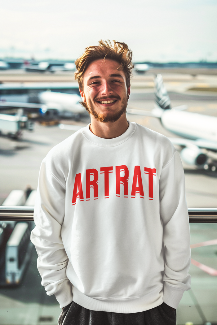 ArtRat Logo White Sweatshirt — Cozy and Soft