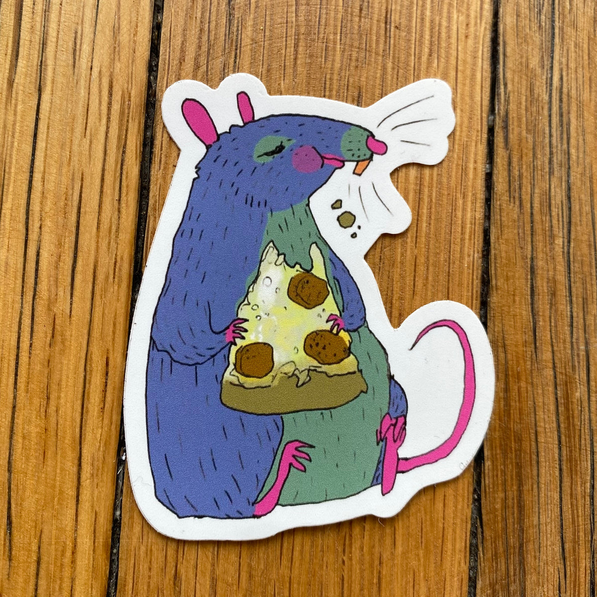 Pizza Rat Waterproof Vinyl Sticker