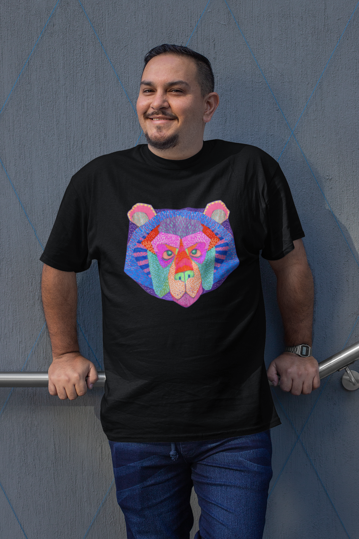 Bubba Bear - Unisex Short Sleeve Tee - Designed by Sadie Rothenberg - Black, Blue, Orange