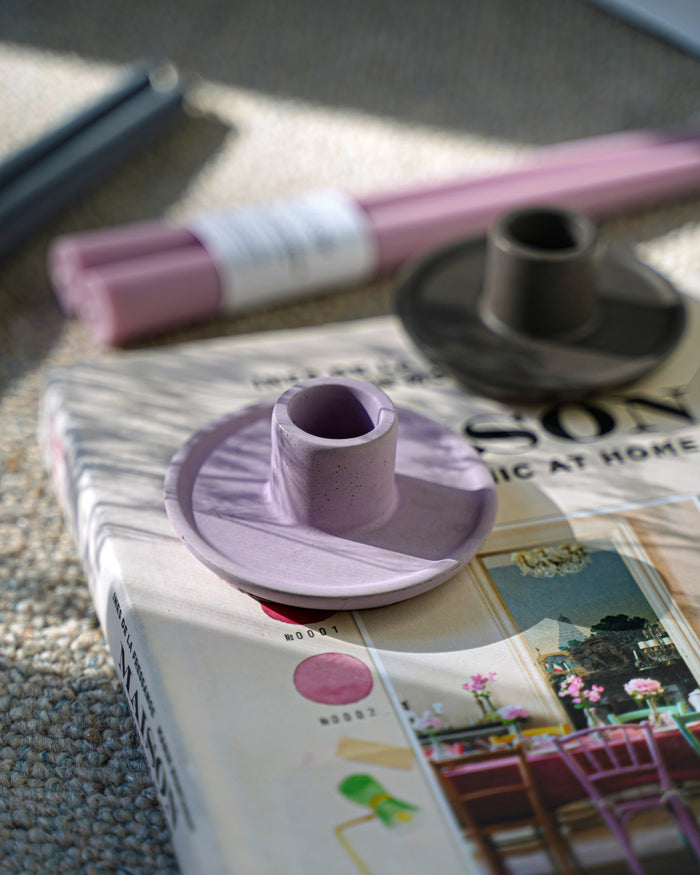 Mesa Concrete Candlestick - Lilac