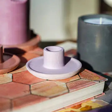 Mesa Concrete Candlestick - Lilac