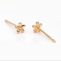 18k Gold Plated Flower Stud Earrings - Dainty & Demure