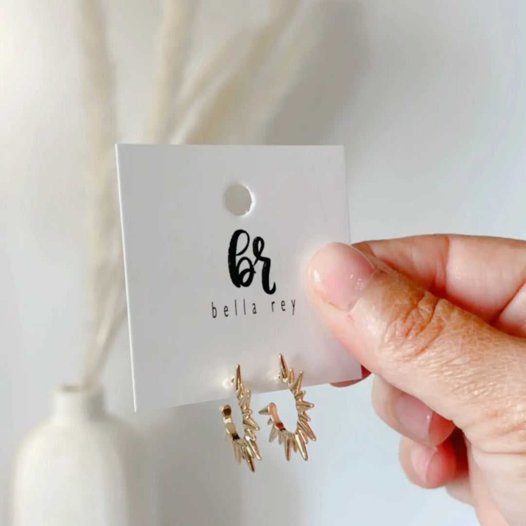 The Mikel 18k Gold Plated Starburst Stud Earrings - Hypoallergenic / Bella Rey
