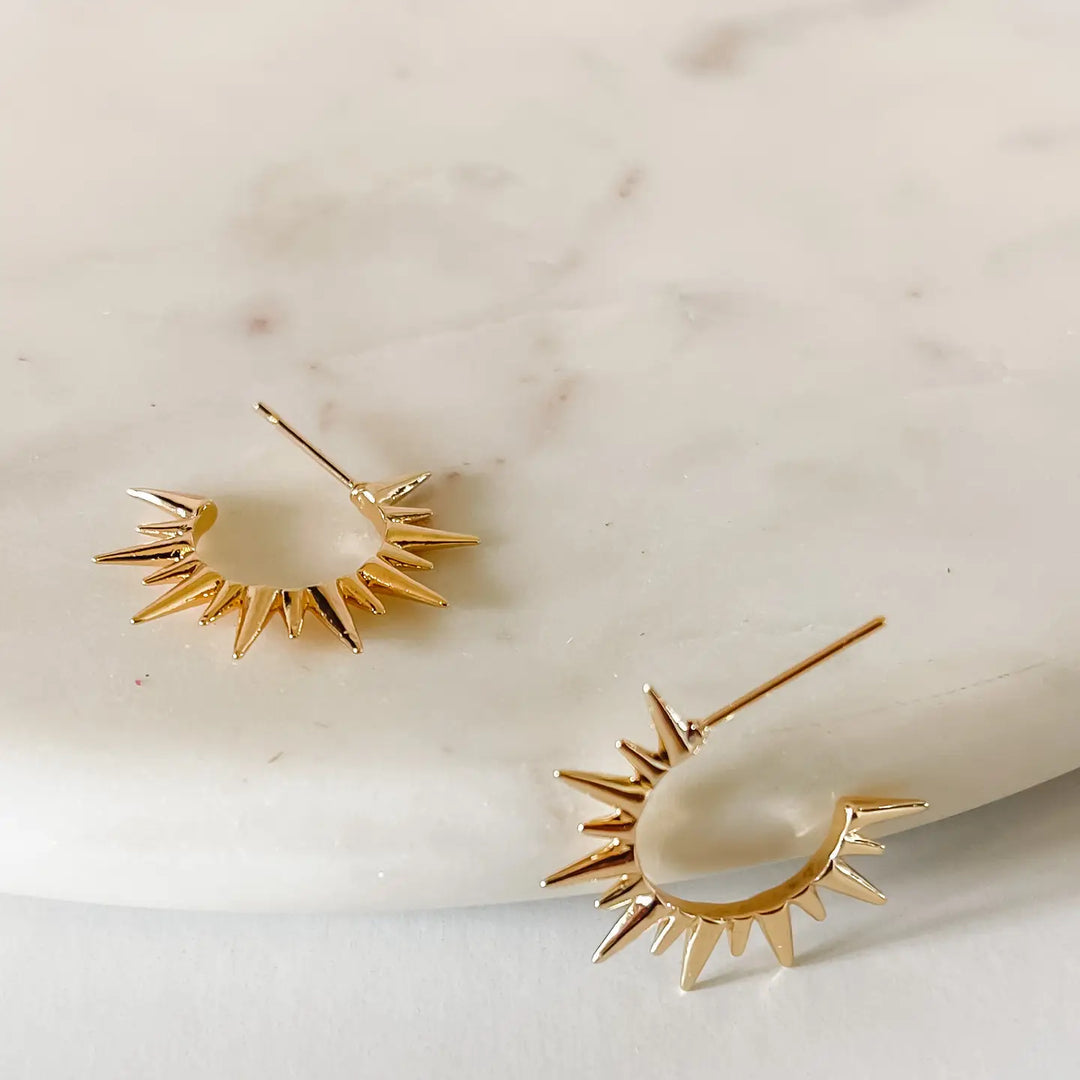 The Mikel 18k Gold Plated Starburst Stud Earrings - Hypoallergenic / Bella Rey