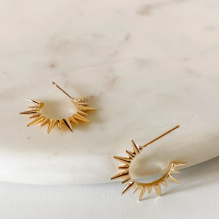 The Mikel 18k Gold Plated Starburst Stud Earrings - Hypoallergenic / Bella Rey