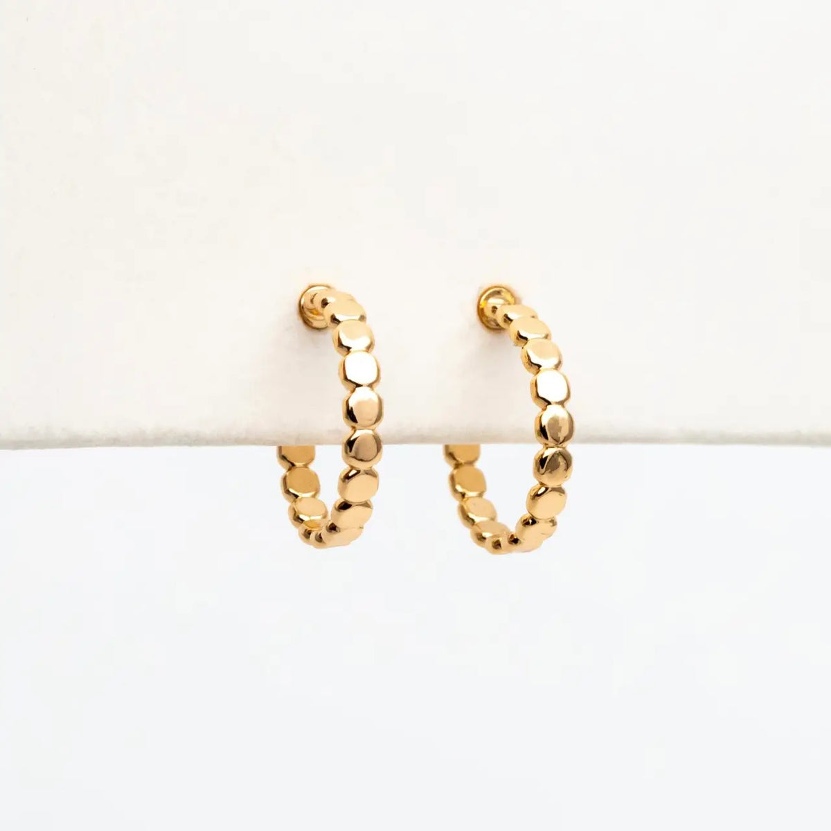 The Ali Gold Plated Dainty Hoop Studs - Hypoallergenic