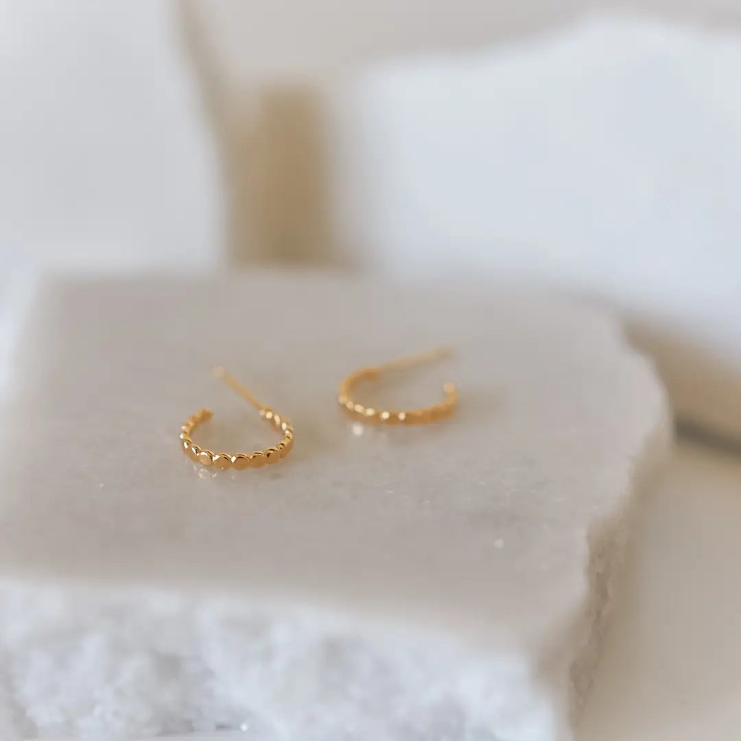 The Ali Gold Plated Dainty Hoop Studs - Hypoallergenic