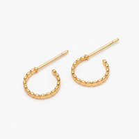 The Ali Gold Plated Dainty Hoop Studs - Hypoallergenic