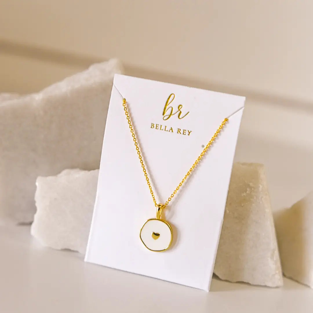 The Remy Dainty Heart Charm Necklace 18k Gold Plated