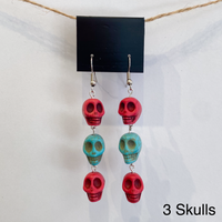 Halloween Skull Earrings by Cheryl Brooks