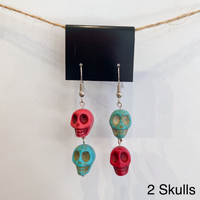 Halloween Skull Earrings by Cheryl Brooks
