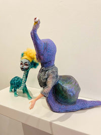 Wandering Eye Snail - OOAK Mixed Media Sculpture Doll