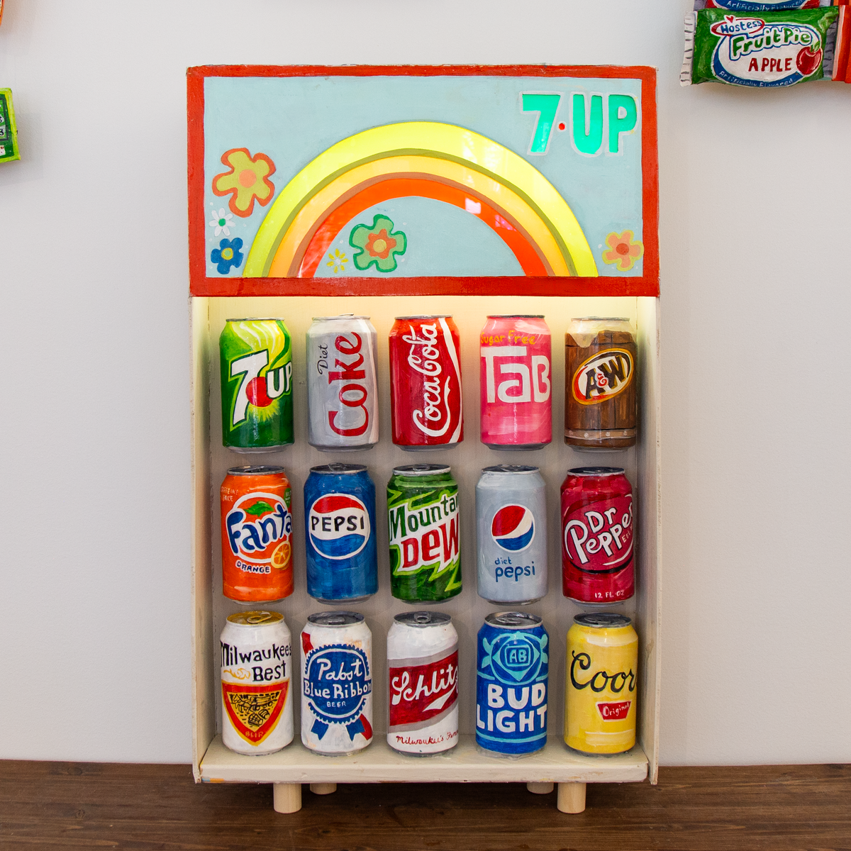 Cold Drinks / Original Paper Mache Sign with Lights by Trinja Henrickson