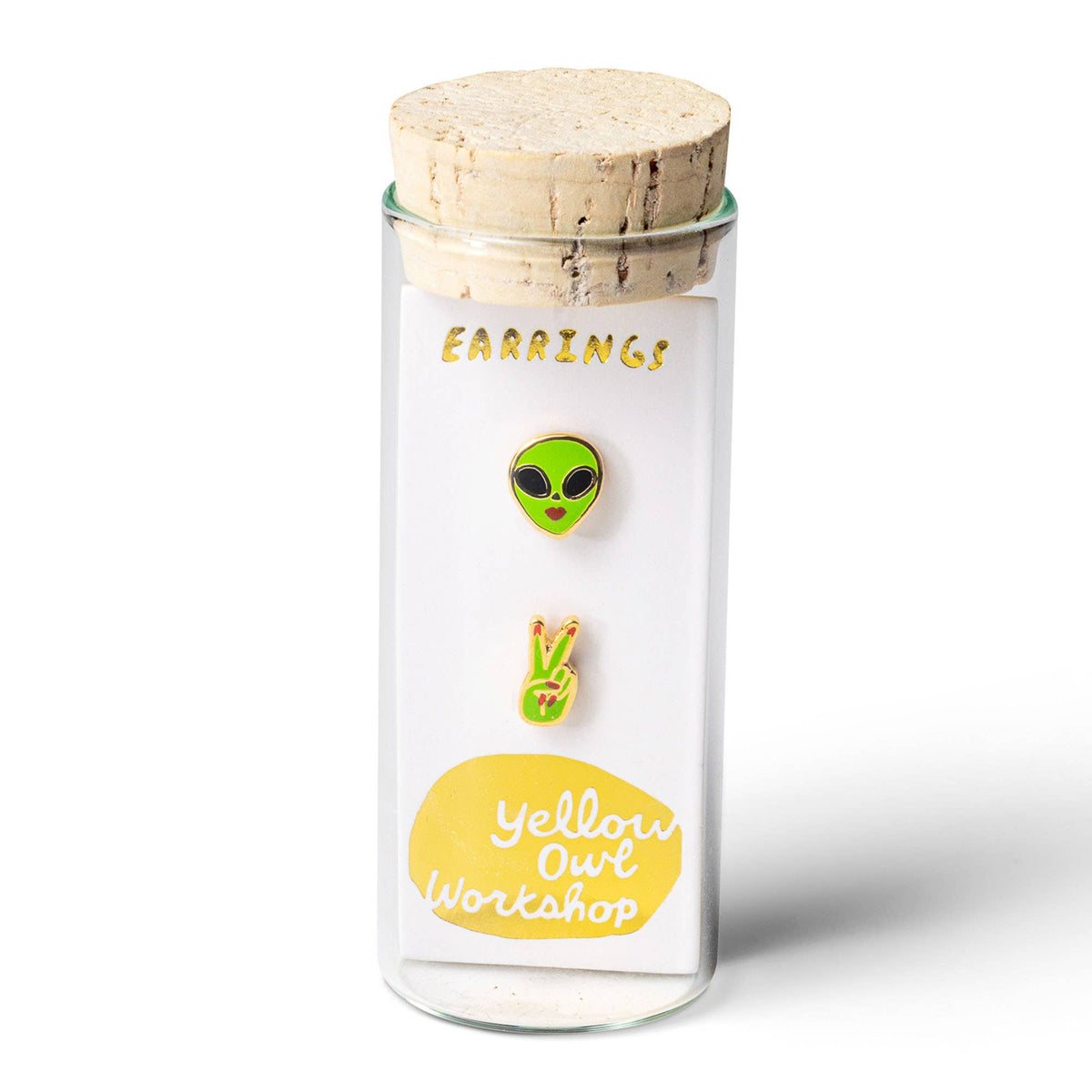 Alien Earrings | Space Mismatched Gold Studs