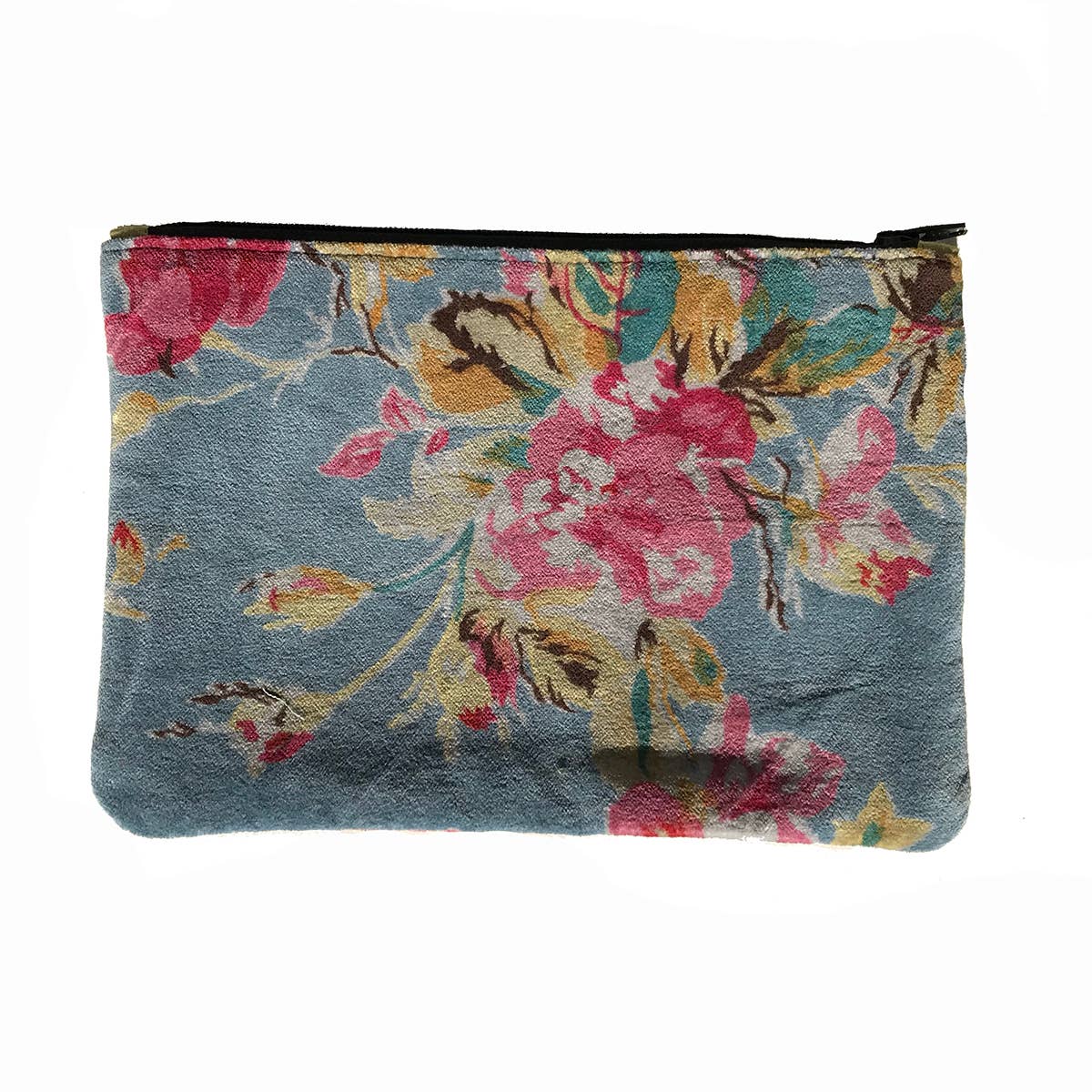 Napoli Velvet Pouch - Celeste Blue