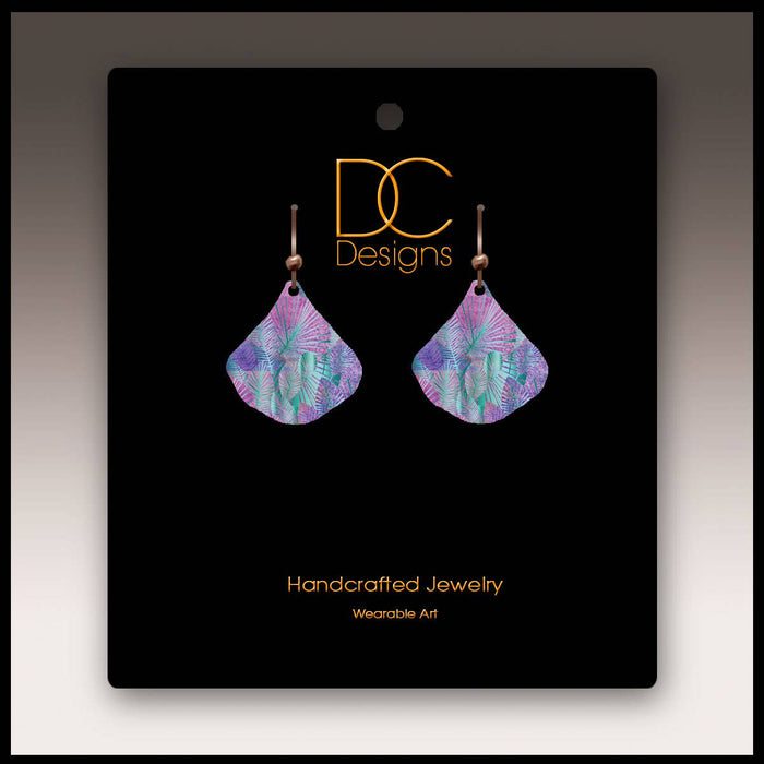 Tie-dye Abstract Ginkgo Handmade Earrings