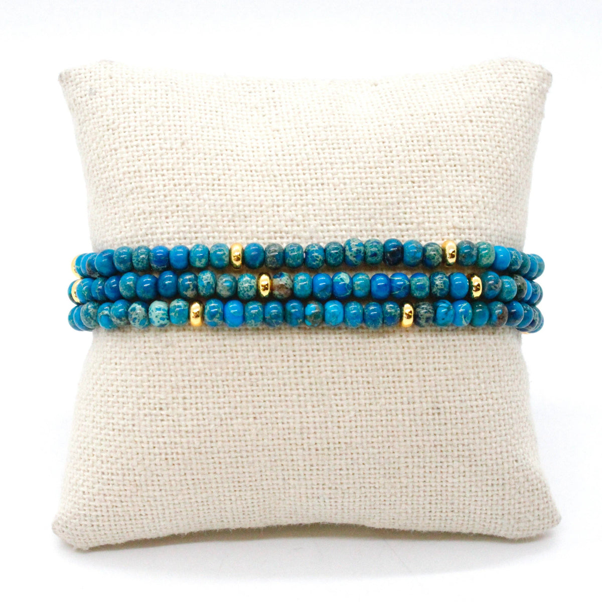 Lake Blue Jasper + Gold Bracelet Bundle