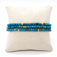 Lake Blue Jasper + Gold Bracelet Bundle