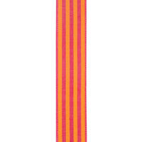 Broad Striped Linen, Orange/fuchsia, 1-1/2 In