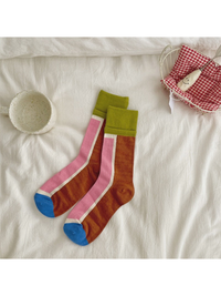 Rufia - Stripe Color Block Crew Socks