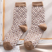 Embroidered Mid Calf Vintage Pattern Socks / AC City