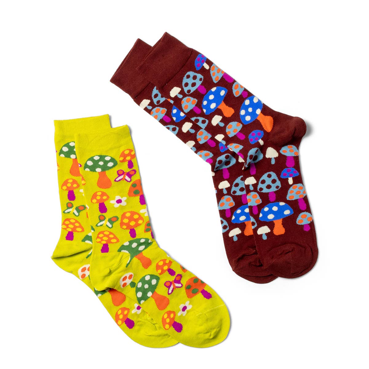 Mushroom Crew Socks | Psychedelic Mushroom Gift | Large