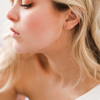 Minimal Hoop Earrings Handmade LARGE ORGANIC CIRCLE