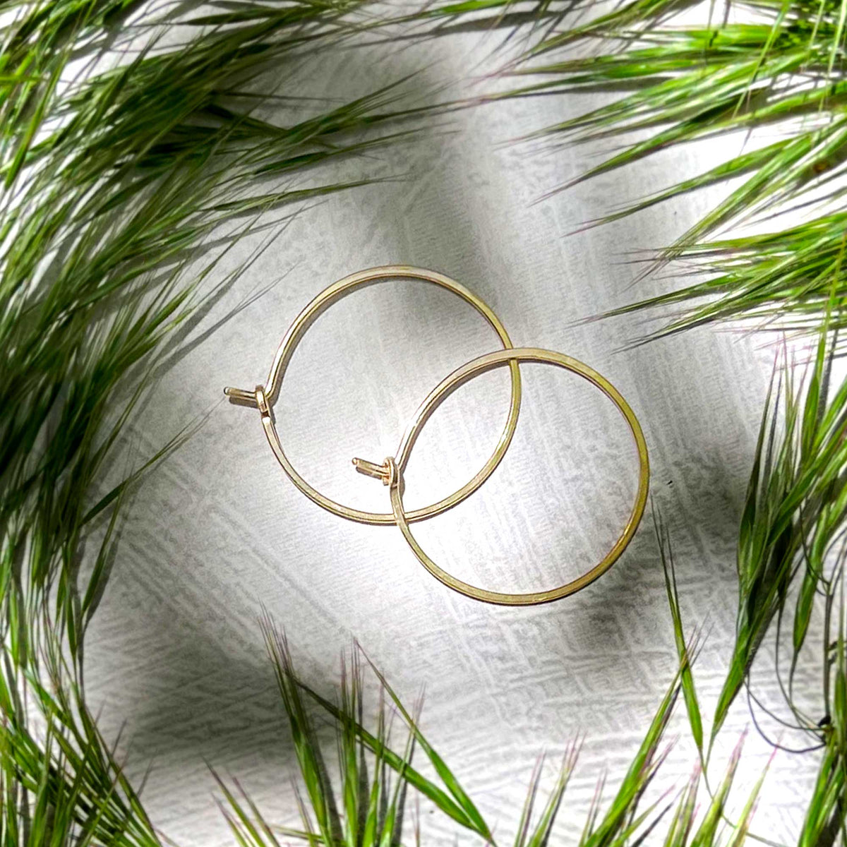 Minimal Hammered Hoops, Handmade SMALL CIRCLE