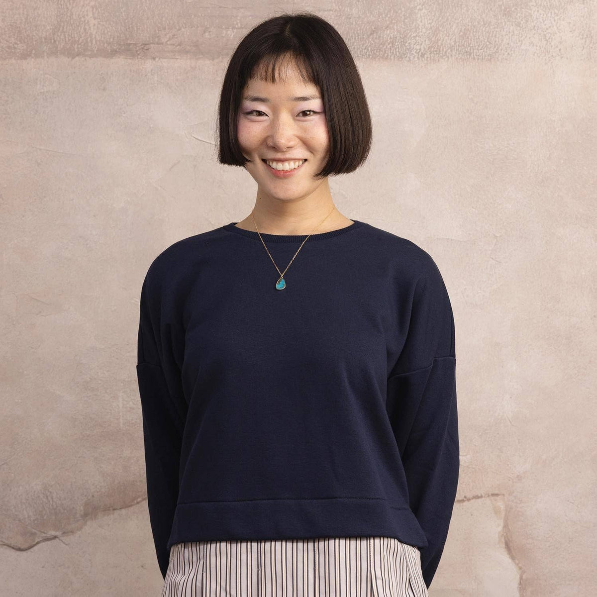 Gold Filled Turquoise Slice Oval Necklace / Soul & Little Rose