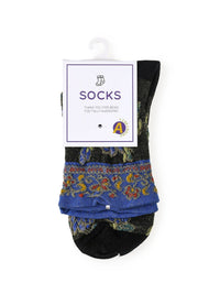 Rufia - Embossed Floral Pattern Women's Socks: Black / One Size