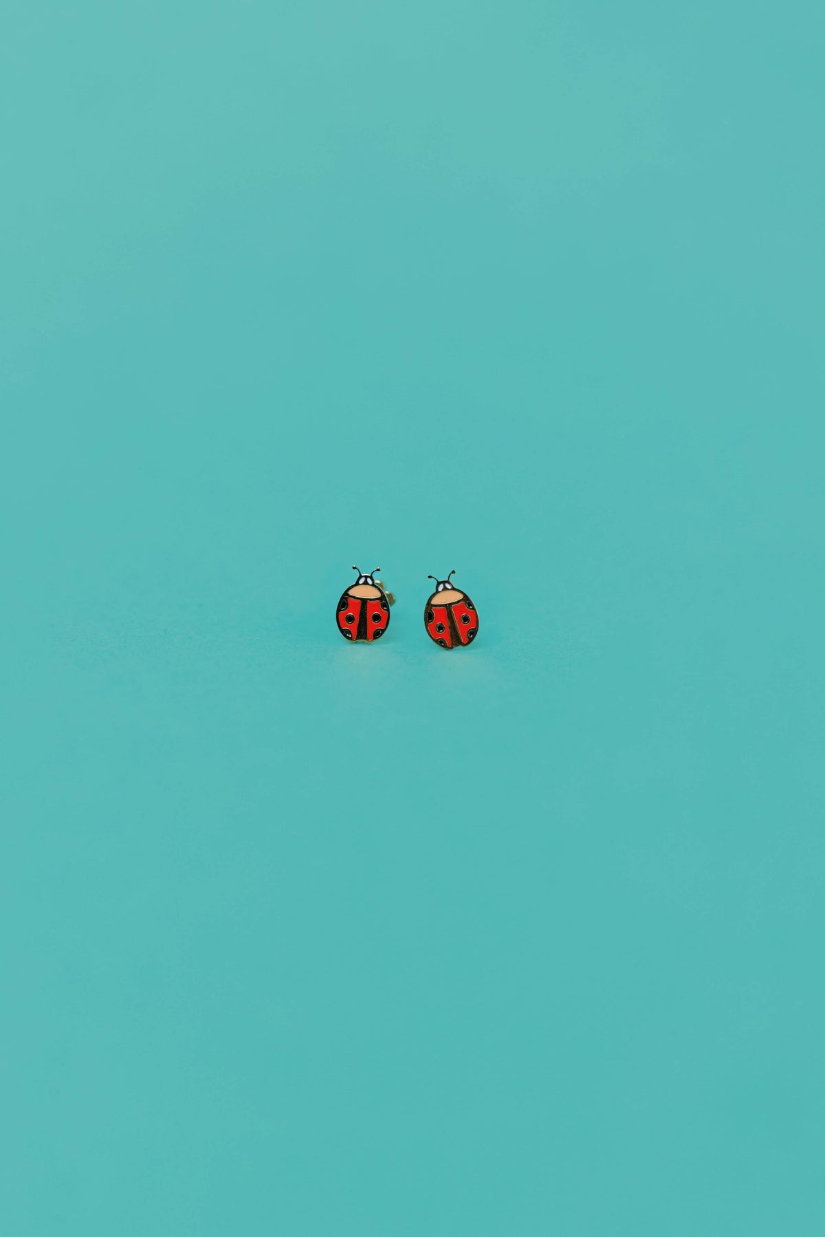 Ladybug Enamel Flat Back Kids Earrings