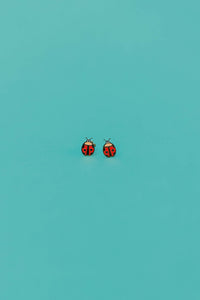 Ladybug Enamel Flat Back Kids Earrings