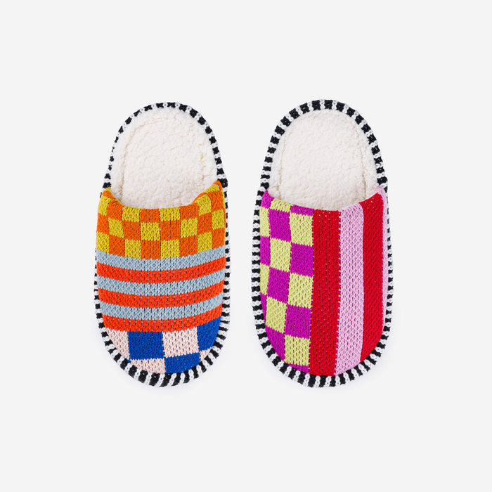 Pattern Patch Slide Slippers / verloop