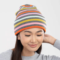 Color Stripe Knit Beanie