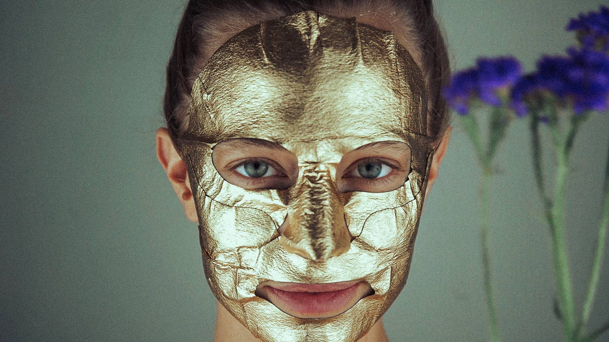 Gold Metallic Face Mask