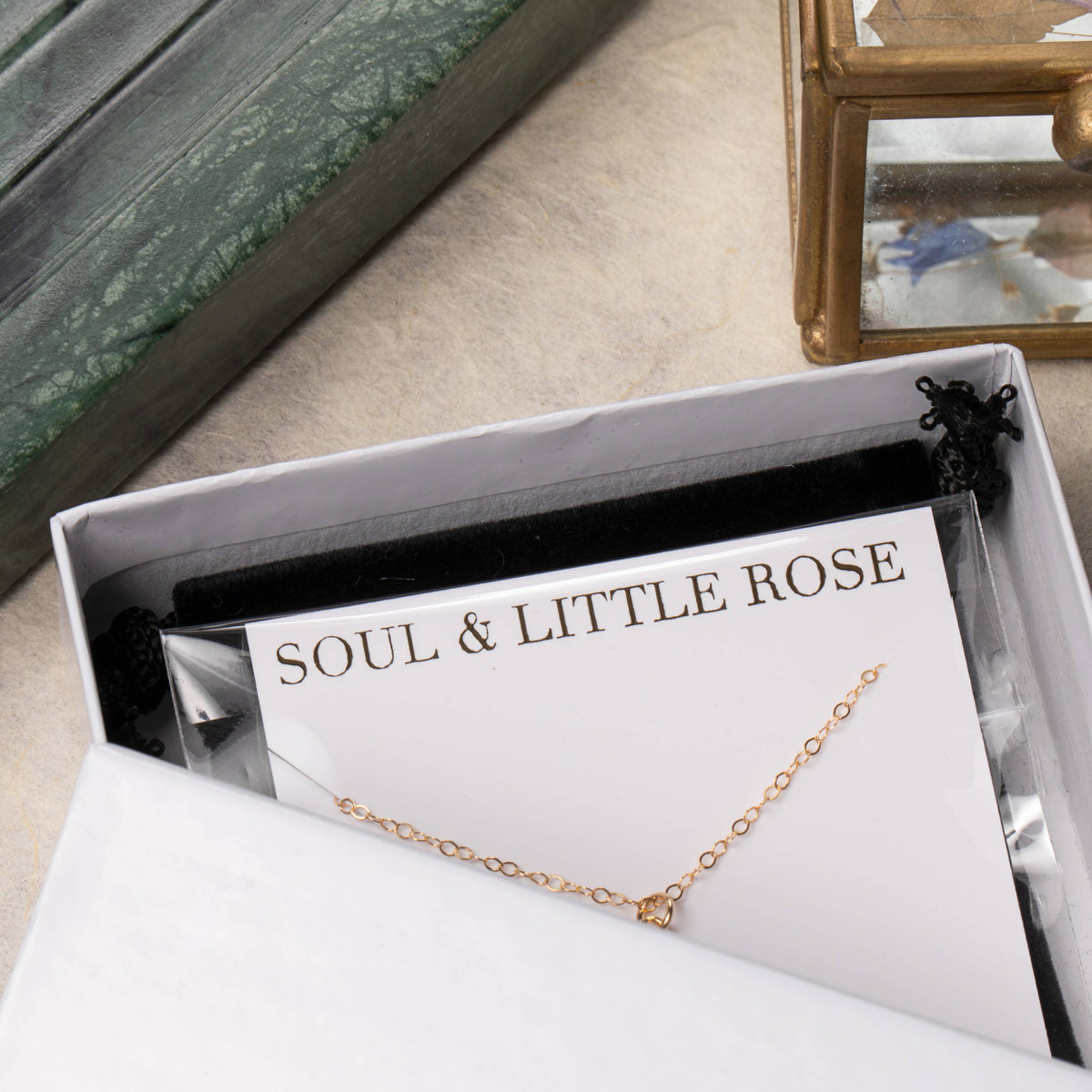 Ruby Teardrop Pendant Gold Necklace / Soul & Little Rose