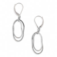 Simple Flame Earrings, Stacked Oval Drops, silver or gold